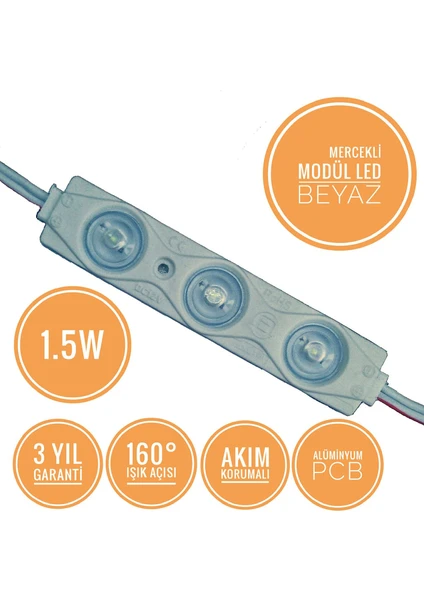 Mercekli Modül LED 1.5W (10 Adet) - Beyaz