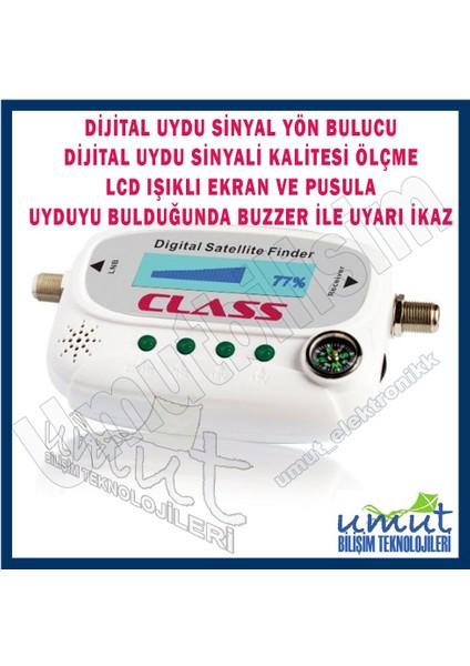 Dijital Uydu Yön Bulucu Uyduyu Bulduğunda Buzzer Bip Ile Ikaz Verir Dijital Uydu Bulur Class ACR-120