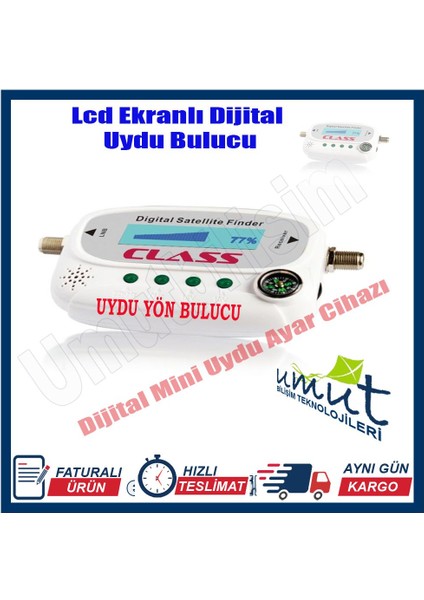 Digital Uydu Bulucu Pusulalı Mini LCD Ekranlı Dijital Uydu Yön Sinyalı Bulucu Mini Uydu Sinyal Bulucu