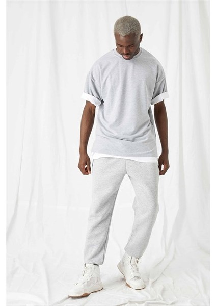 Erkek Rahat Kesim Gri Eşofman Alt