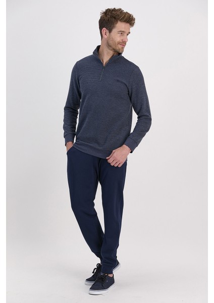 Antrasit Erkek Dik Yaka Pijama Takımı