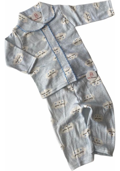 Pamuklu Bulut Desenli Bebek Pijama Takım