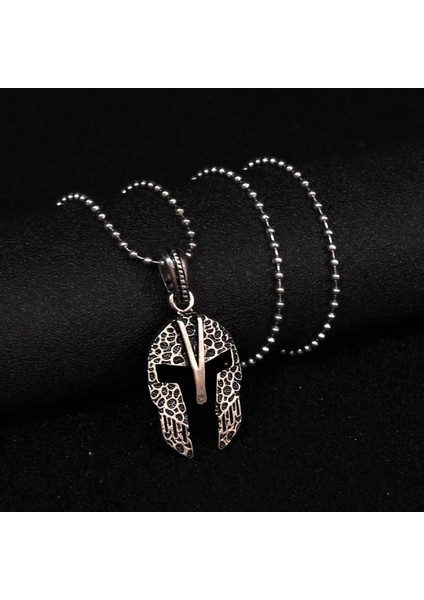 Gladyatör Savaşçı Miğferi Tasarımlı Metalik Gri Erkek Çelik Kolye fiyatları