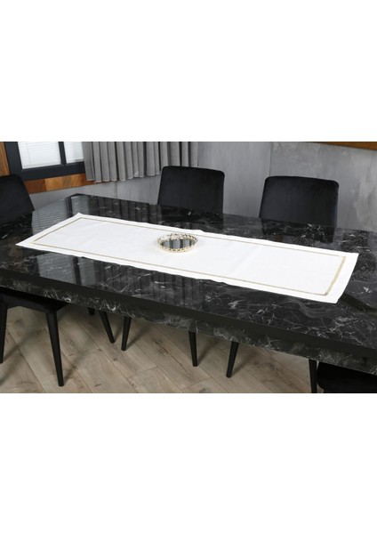 Caka Home Runner Zikzak Nakışlı Keten Efektli fiyatları