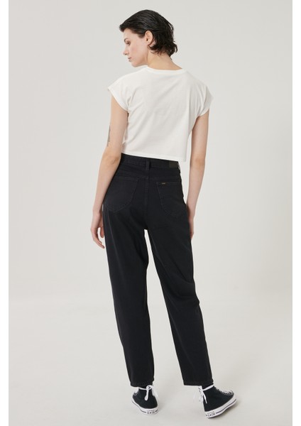Kadın Siyah Stella Tapered Fit Denim Esnek Jean Kot Pantolon fırsatları