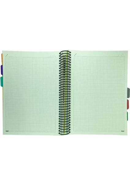 A4 Spiralli Pp Kapak Ayraçlı 10 Bölmeli Defter 300 Yaprak 70 Gram