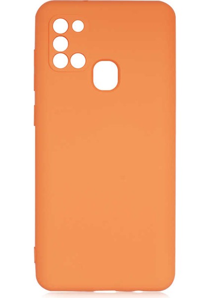 Samsung Galaxy A21S Kılıf Mara Mat Soft Kamera Korumalı Lansman Turuncu