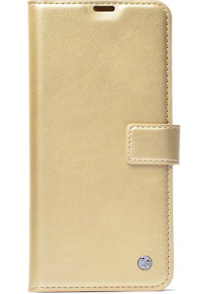 Reeder P13 Blue Max Pro Kılıf Kar Delüx Cüzdan Kartvizitli Standlı Kopçalı Gold