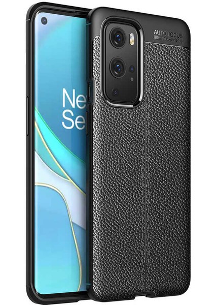 Case Street Oneplus 9 Pro Kılıf Niss Silikon Deri Görünümlü+Full Ekran Koruyucu