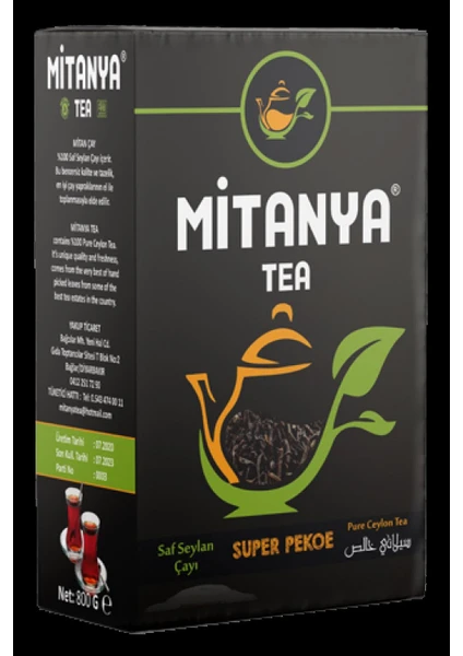 Mitanya Diyarından Çay Super Pekoe Saf Seylan Çayı 800 gr