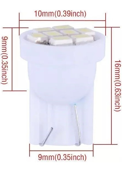 2 Adet Sarı Renk - Mini Dipsiz LED Park Ampulü T10 - Her Araca Uyar