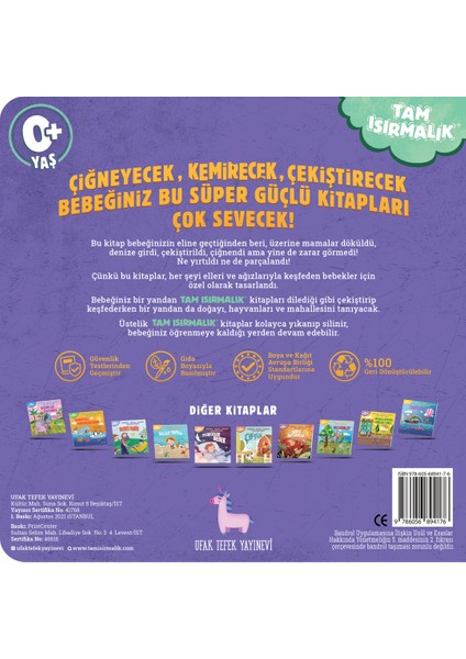 Mutfaktaki Renkler Yırtılmayan Yıkanabilir Çiğnenebilir Yırtılmaz Kitap