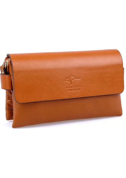 Kangaroo Kingdom Deri Taba Erkek Portföy&clutch El Çantası 9288-T