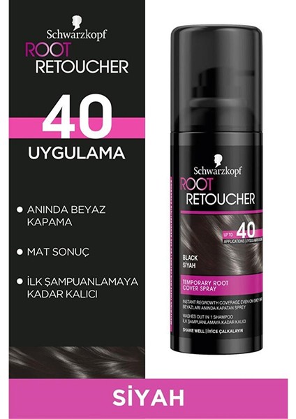 Root Retoucher Beyaz Kapatıcı Saç Spreyi Black / Siyah 120ML