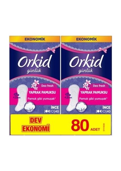 Yaprak Pamuksu Günlük Ped Deo Fresh Dev Ekonomi Paketi 80 Ped