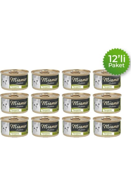 Pastete Kedi Yaş Maması Tavşanlı 12 x 85GR