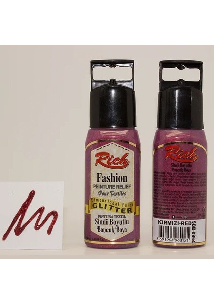 Boyutlu Boncuk Boya Simli 60 cc Kırmızı 0964