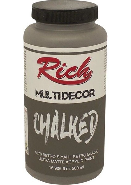 Multi Decor Chalked Akrilik Boya 500 ml 4578 Retro Siyah
