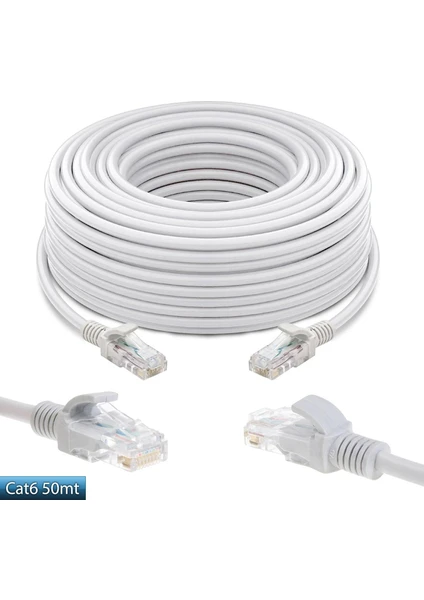 Cat6 Kablo Patch Network Ethernet Modem Kablosu 50 Metre