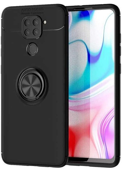 Xiaomi Redmi Note 9 Yüzüklü Standlı Manyetikli Silikon Kılıf