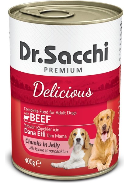 Dr.Sacchi Köpek Konserve Sığır Etli 400 gr gk