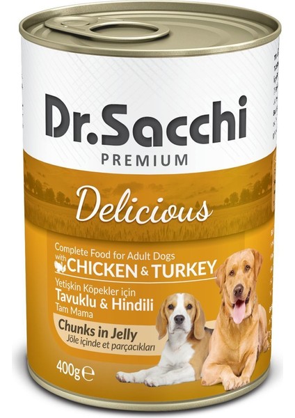 Dr.Sacchi Köpek Konserve Tavuk Ve Hindi Etli 400 Gr