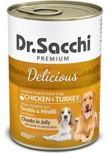 Dr.Sacchi Köpek Konserve Tavuk Ve Hindi Etli 400 Gr