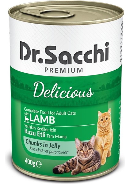 Dr.Sacchi Kedi Konserve Kuzu Etli 400 Gr