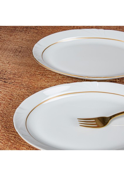 Güral Soprano 2 Adet 35 cm Kayık Tabak - Gold fiyatları