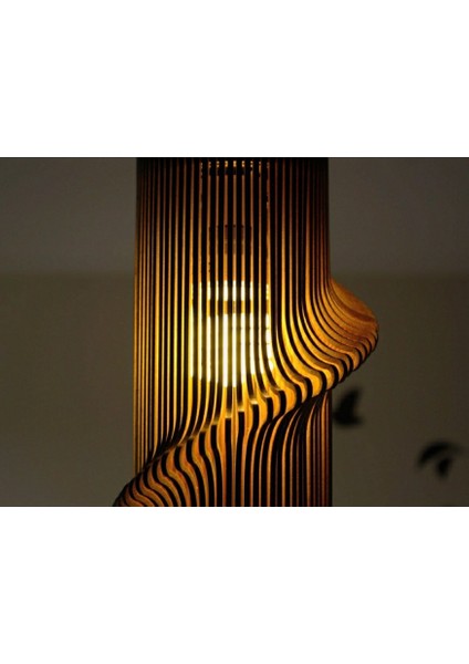 Decarthuma Modern Tasarım Doğal Ahşap Mdf Lazer Kesim Rustik Salon Avize