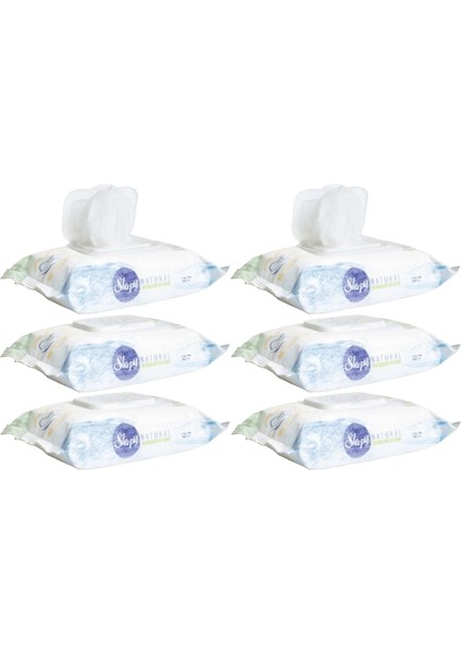 Islak Havlu Mendil Pamuklu Yenidoğan Naturel Bambu 40 Yaprak 6'lı Set 240 Yaprak