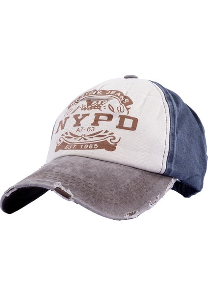 Nypd Logolu New York Eskitme Spor Kep Şapka Kahverengi