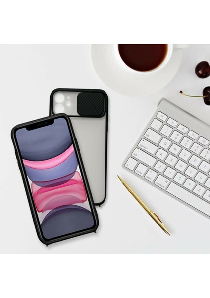 Apple iPhone 11 Uyumlu Sürgülü Kamera Korumalı Darbe Önleyici Şeffaf Mat Silikon Telefon Kılıfı fırsatları