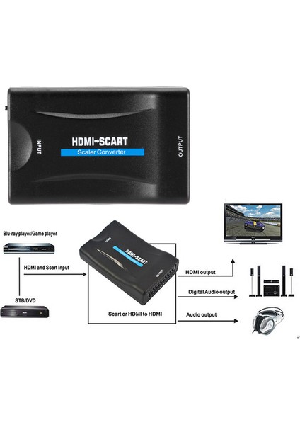 HDMI To Scart Dönüştürücü Adaptör Siyah - AL2620