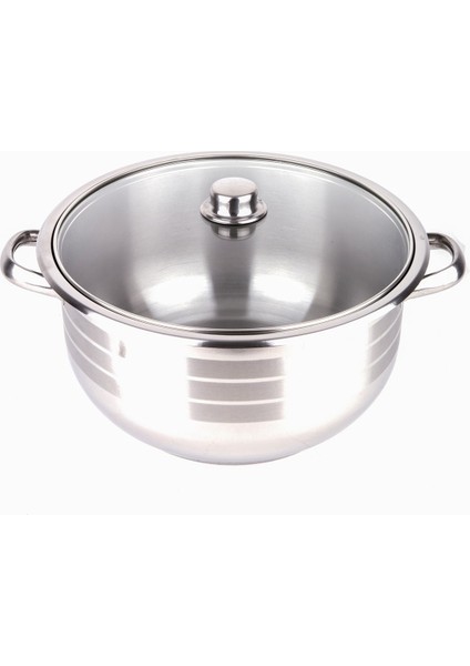 Cam Kapak Çelik Derin Tencere 30 x 20 cm