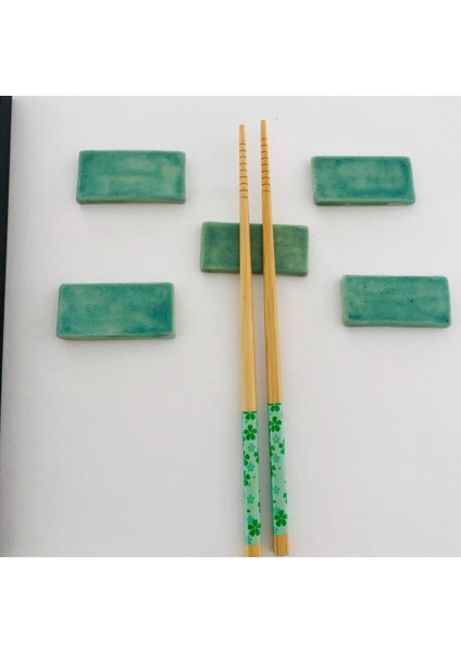 Belisama Talisman Chopsticks ve Dayanakları Ahşap Beş Çift Japon