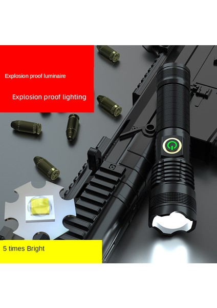 Pil Göstergeli P50 Yakınlaştırmalı El Feneri USB Şarjlı 20W-1500 Lümen (Yurt Dışından) fırsatları