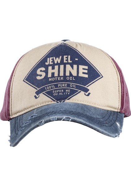 Jewel Shine Beyzbol Kep Erkek Kadın Şapka Eskitme Lacivert Bordo