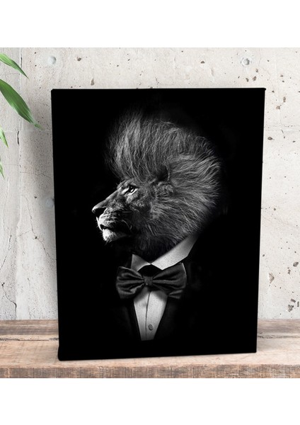 Gift Nordic Gentle Lion Tasarımlı Dekoratif Mini Kanvas Tablo