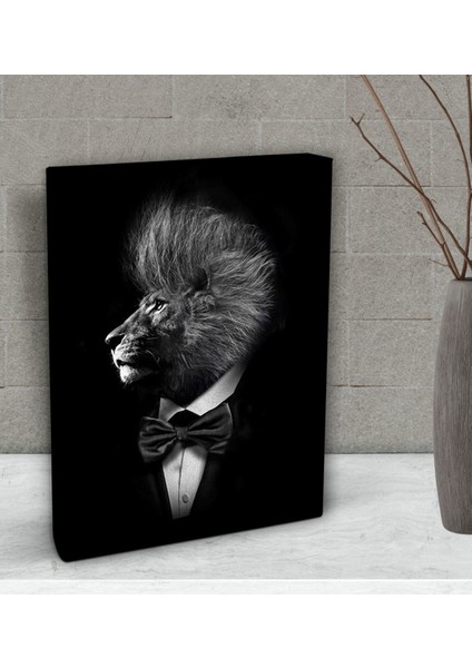 Gift Nordic Gentle Lion Tasarımlı Dekoratif Mini Kanvas Tablo