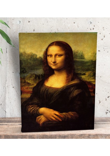 Gift Mona Lisa Tasarımlı Dekoratif Mini Kanvas Tablo
