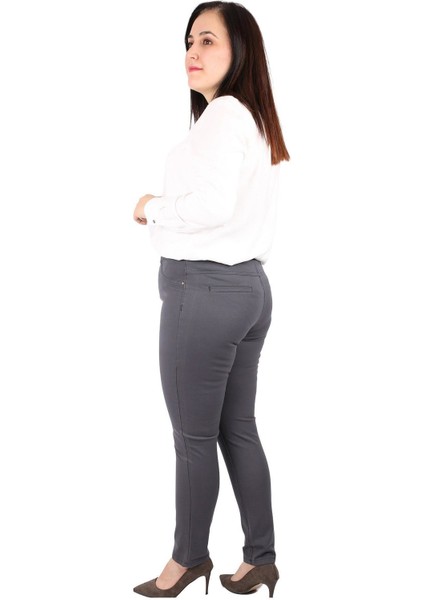 Fierte Kadın Büyük Beden Pantolon RG1369P Kanvas Yüksek Bel Dar Paça Pamuk Kiremit Bordo Haki Siyah Yeşil Lacivert Antrasit Vizon Beyaz Ekru Gri Kahverengi Saks Mavi Bej Fuşya modelleri