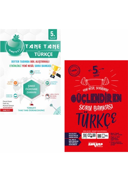 Nartest 5.Sınıf Defter Tadında Tane Tane Türkçe ve Ankara Türkçe Güçlendiren Soru Bankası