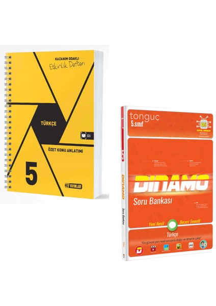 5. Sınıf Türkçe Özet Konu Anlatımlı Etkinlik Kitabı ve Tonguç Dinamo Türkçe Soru Bankası