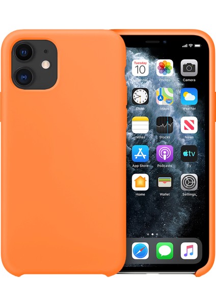 Buff iPhone 11 Rubber Fit Kılıf Light Orange