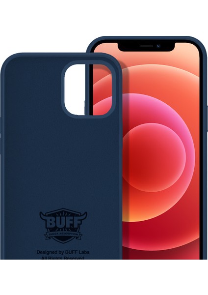 iPhone 12 / 12 Pro Rubber Fit Kılıf Navy Blue