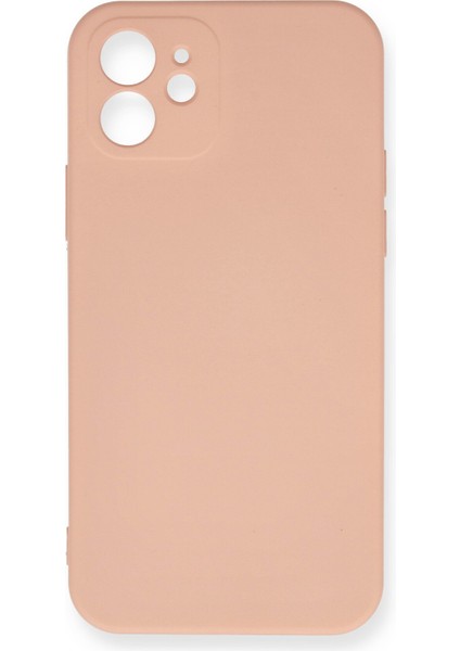 Apple Iphone 12 Kılıf Nano Içi Kadife Silikon - Pudra
