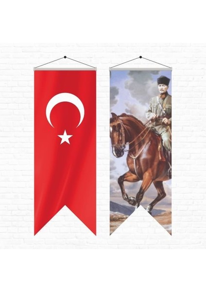 Atatürk Posteri + Türk Bayrağı Kırlangıç 50 x 150 cm - 4