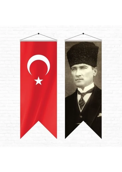 Atatürk Posteri + Türk Bayrağı Kırlangıç 50 x 150 cm - 5