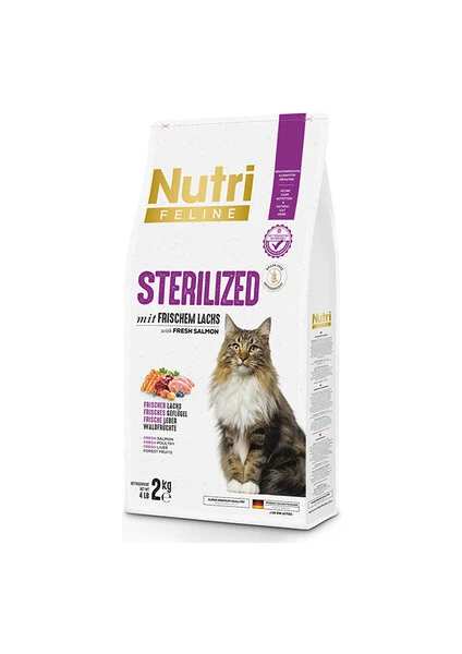 Nutri Feline Adult Sterilised Kısırlaştırılmış Somonlu Yetişkin Kedi Maması 2 kg